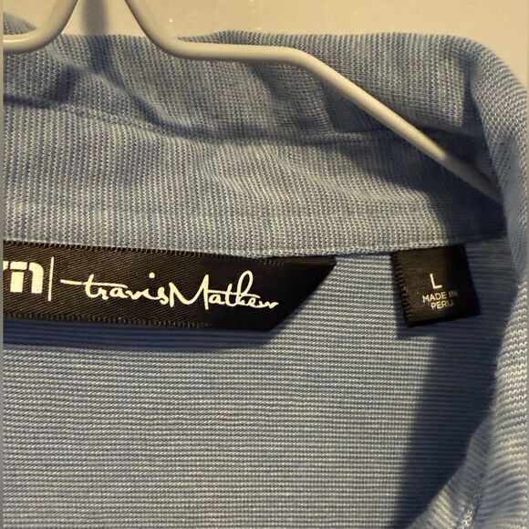 Travis Mathew Zinna Golf Polo in Heather Light Blue. Size L. - Picture 4 of 6